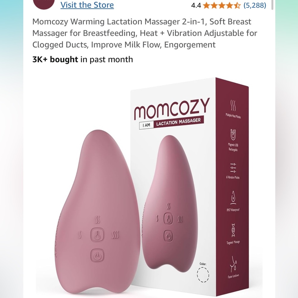 Momcozy Lactation Massager/Heat  in Pink
